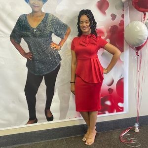 Red one piece dress